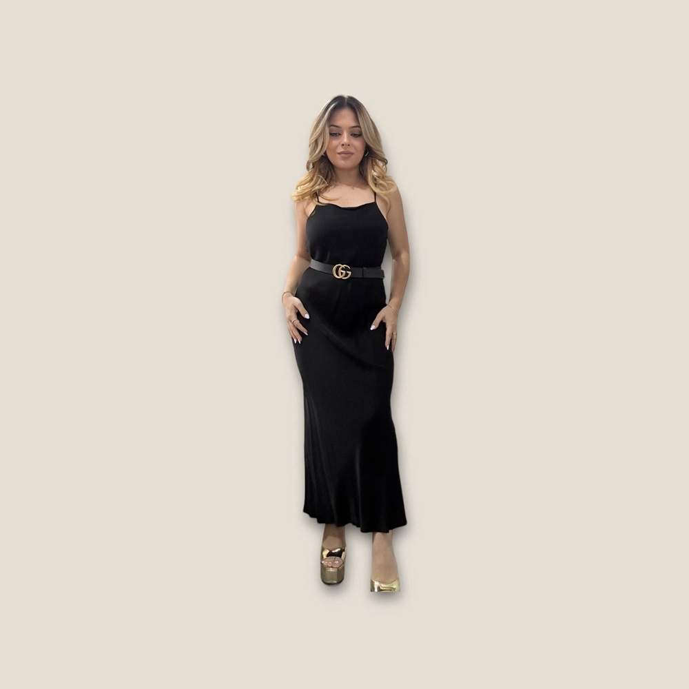 Zara silky black dress
